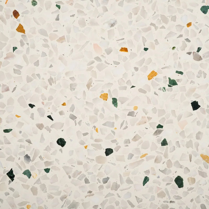 Table d'appoint ronde en marbre avec pieds noirs — Entièrement assemblée