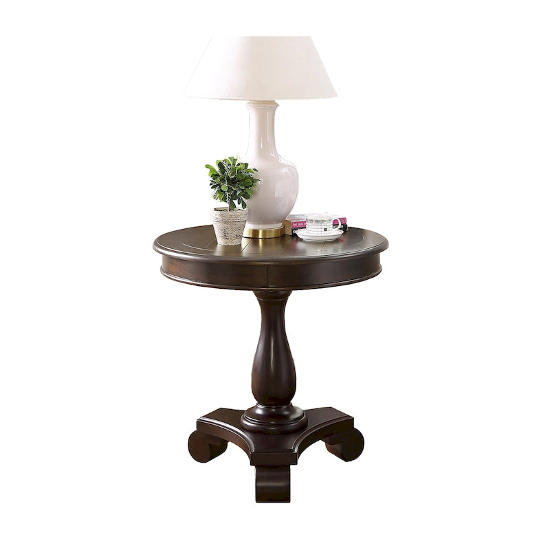 Table d'appoint piédestal en bois rond — 66 cm, 5 couleurs