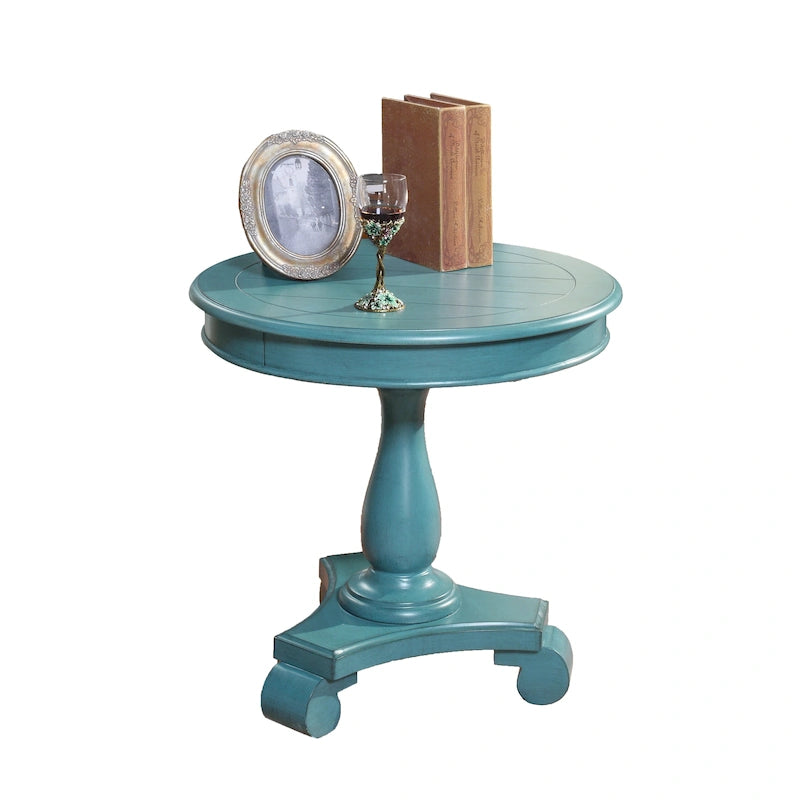 Table d'appoint piédestal en bois rond — 66 cm, 5 couleurs