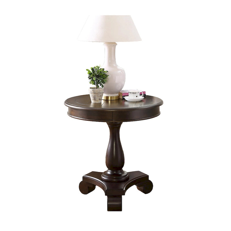 Table d'appoint piédestal en bois rond — 66 cm, 5 couleurs