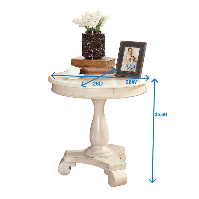 Table d'appoint piédestal en bois rond — 66 cm, 5 couleurs