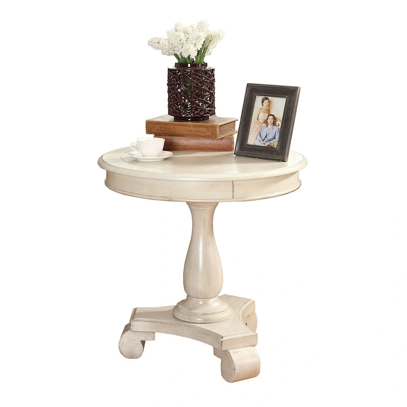 Table d'appoint piédestal en bois rond — 66 cm, 5 couleurs