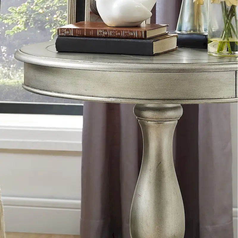 Table d'appoint piédestal en bois rond — 66 cm, 5 couleurs