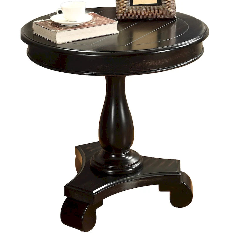 Table d'appoint piédestal en bois rond — 66 cm, 5 couleurs