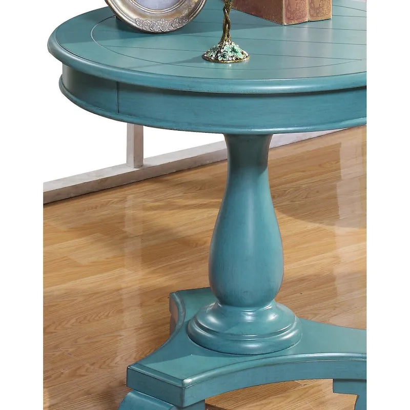 Table d'appoint piédestal en bois rond — 66 cm, 5 couleurs