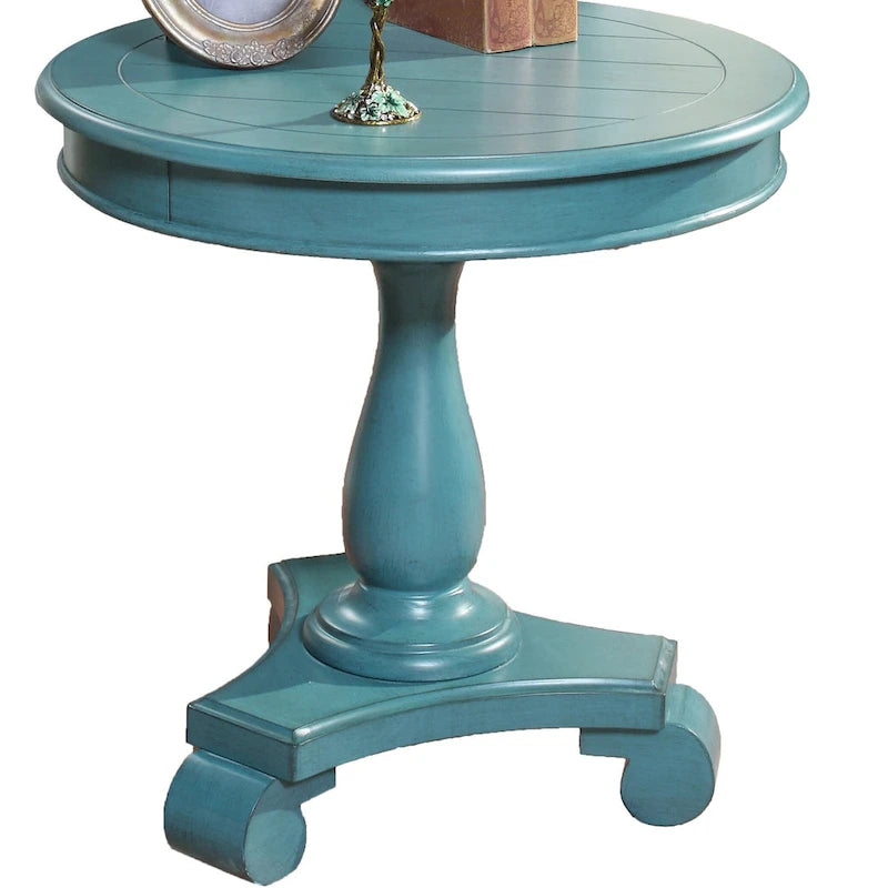 Table d'appoint piédestal en bois rond — 66 cm, 5 couleurs