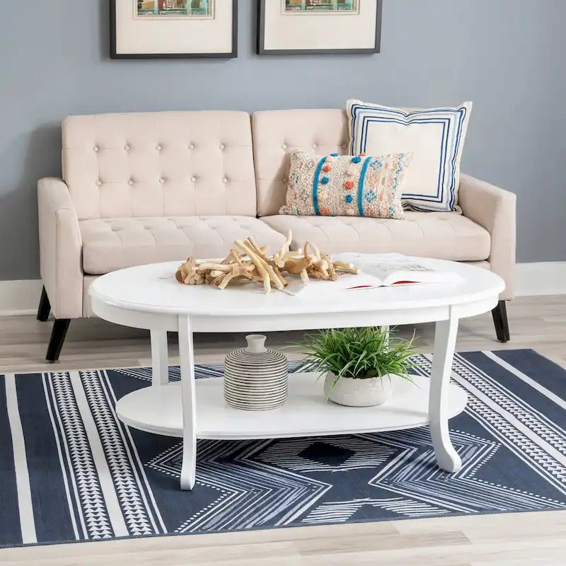 Modena Rusitc White Wood Coffee Table