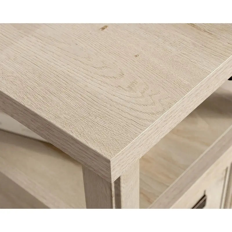 Table d'appoint avec porte, étagère ouverte et plateau coulissant — Bois d'acacia Jet