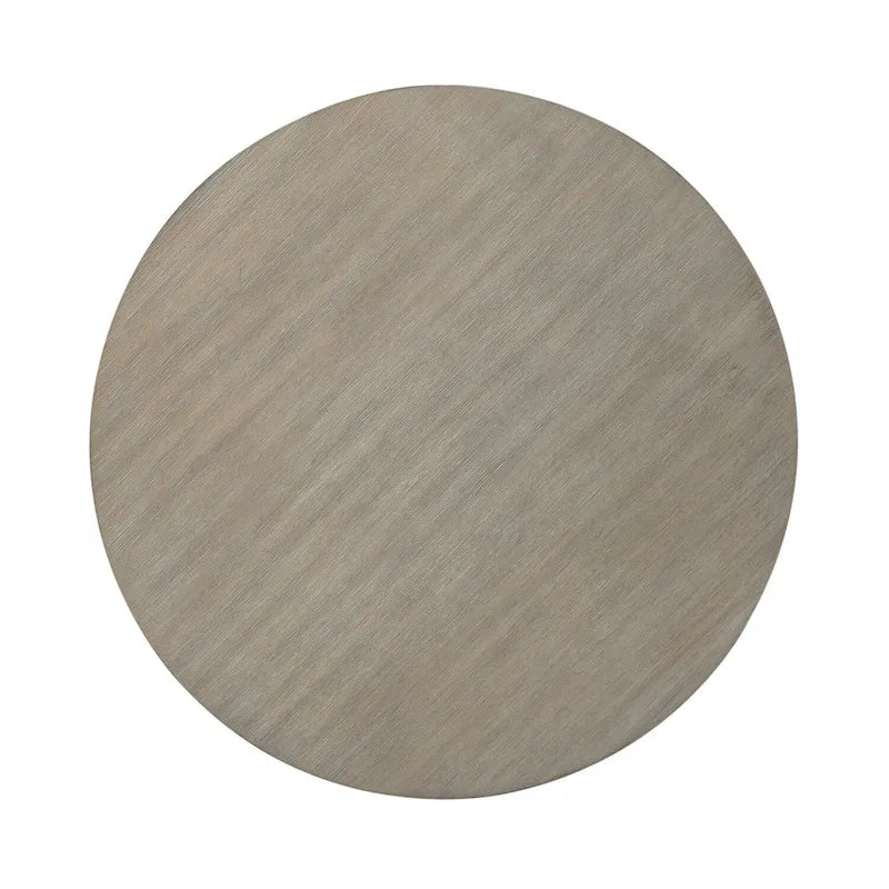 Table d'appoint ronde de 24 pouces avec base en X et plateau gris brossé — Finition blanchie à la chaux