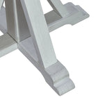 Table d'appoint ronde de 24 pouces avec base en X et plateau gris brossé — Finition blanchie à la chaux