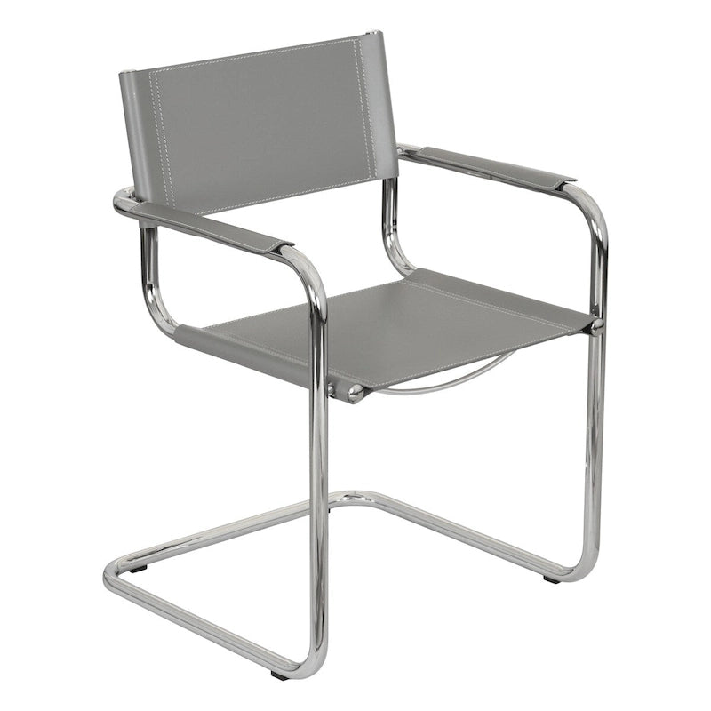 Fauteuil cantilever avec cadre chromé et cuir reconstitué — 8 couleurs