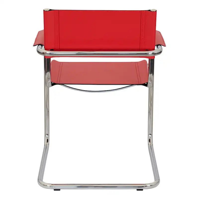 Fauteuil cantilever avec cadre chromé et cuir reconstitué — 8 couleurs