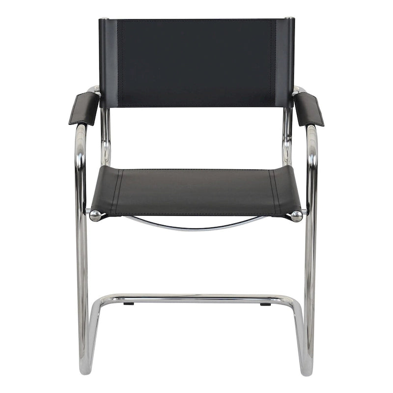 Fauteuil cantilever avec cadre chromé et cuir reconstitué — 8 couleurs