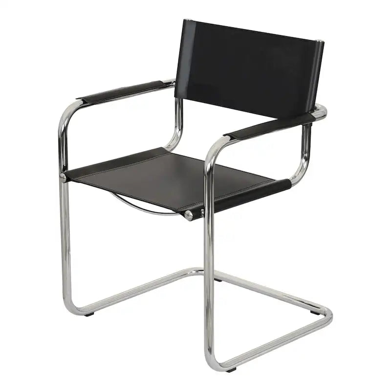 Fauteuil cantilever avec cadre chromé et cuir reconstitué — 8 couleurs