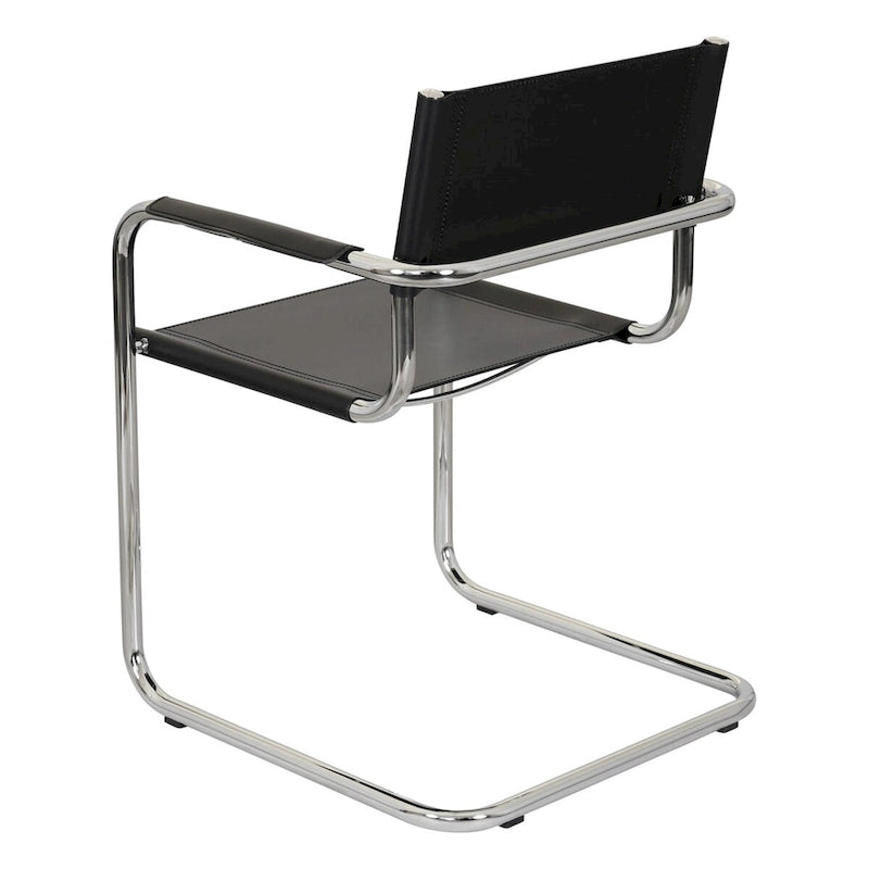 Fauteuil cantilever avec cadre chromé et cuir reconstitué — 8 couleurs