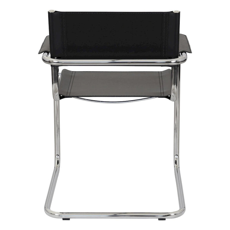 Fauteuil cantilever avec cadre chromé et cuir reconstitué — 8 couleurs