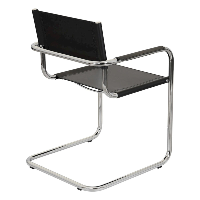 Fauteuil cantilever avec cadre chromé et cuir reconstitué — 8 couleurs