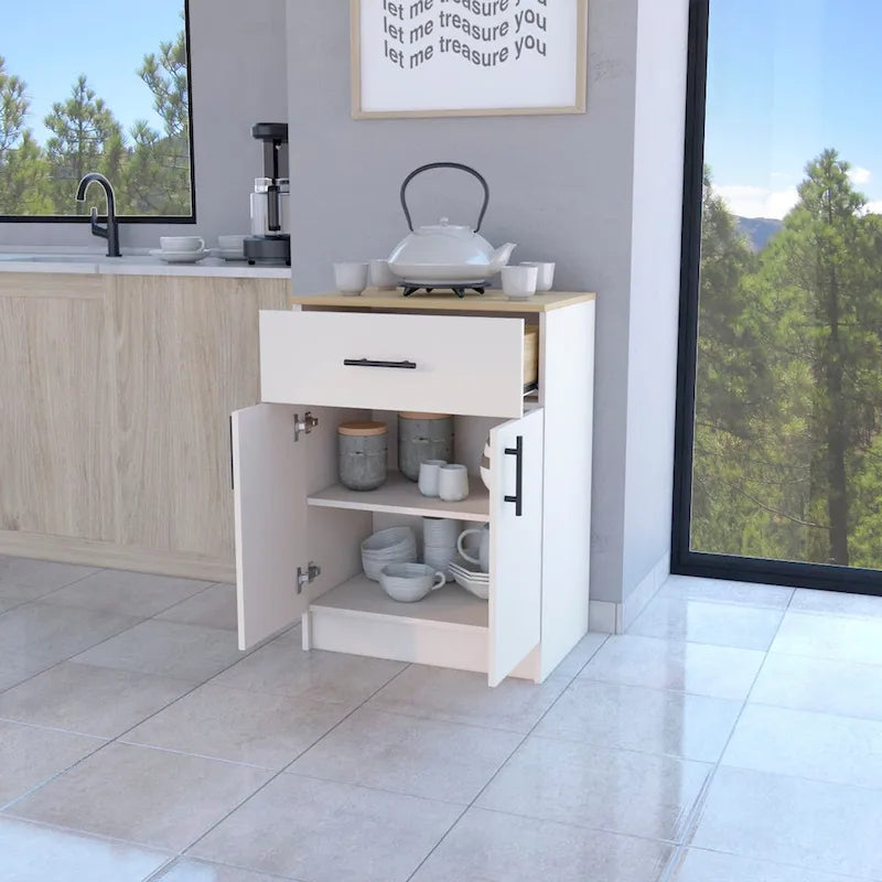 Meuble de rangement de cuisine avec 2 portes et 1 tiroir
