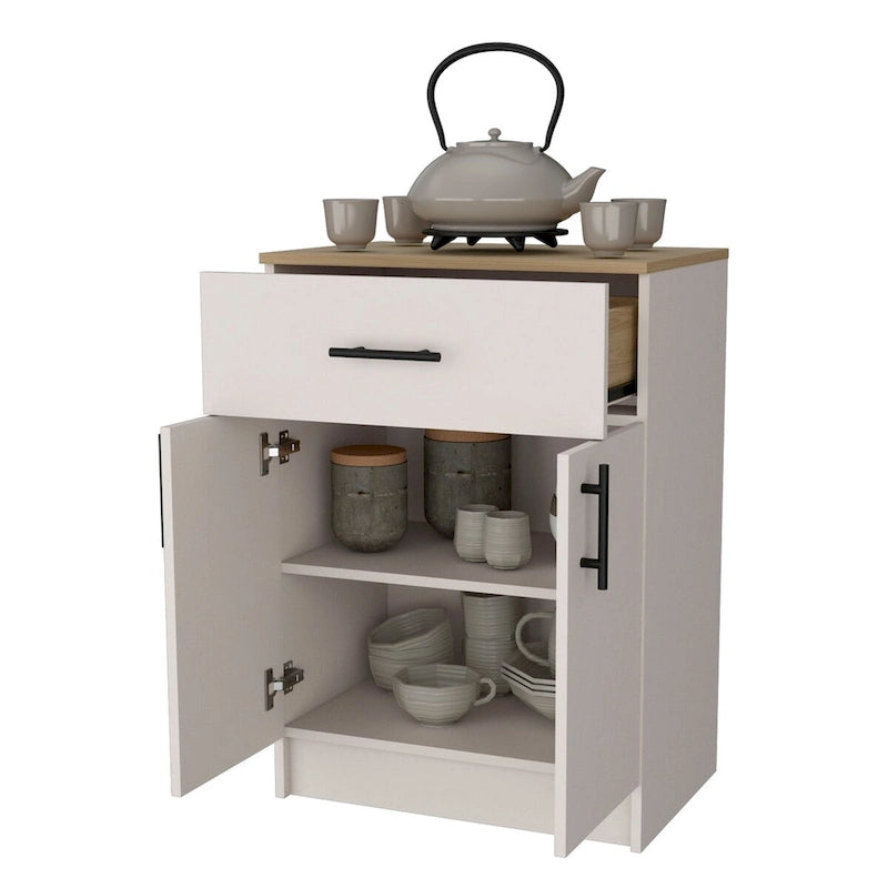 Meuble de rangement de cuisine avec 2 portes et 1 tiroir