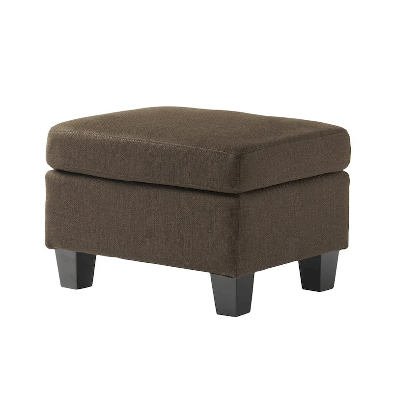 Pouf en tissu avec pieds en bouleau — Repose-pieds ou siège d'appoint