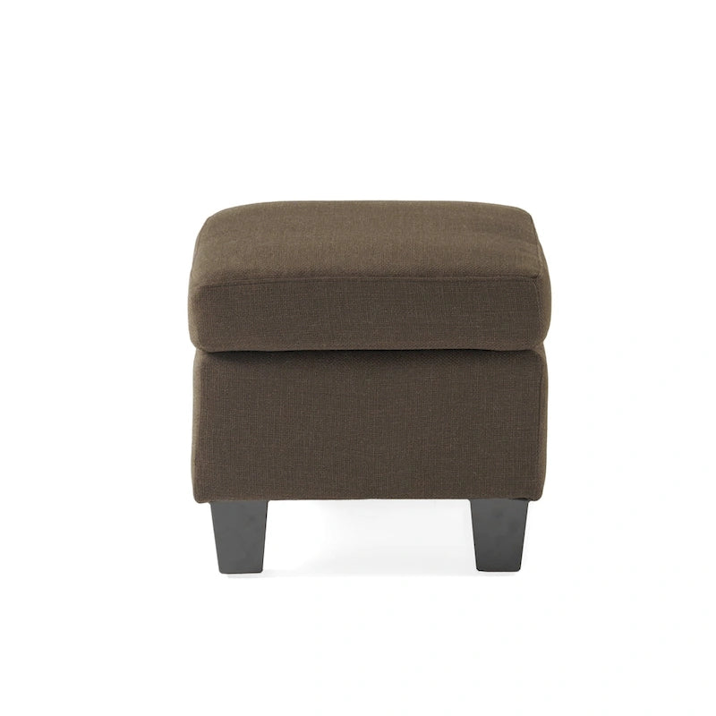 Pouf en tissu avec pieds en bouleau — Repose-pieds ou siège d'appoint