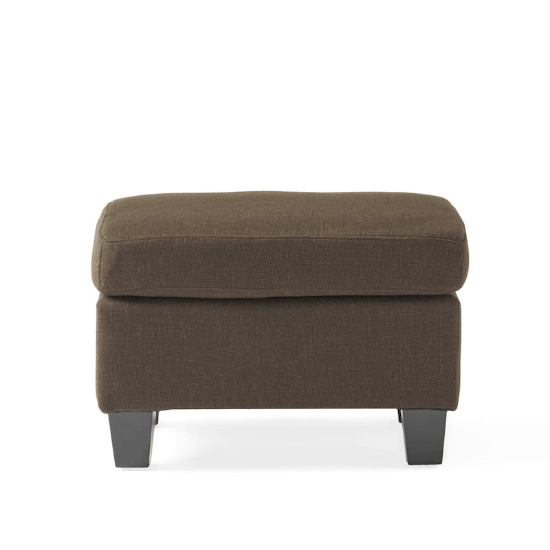 Pouf en tissu avec pieds en bouleau — Repose-pieds ou siège d'appoint