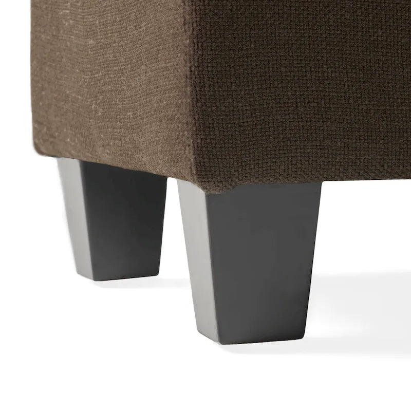 Pouf en tissu avec pieds en bouleau — Repose-pieds ou siège d'appoint