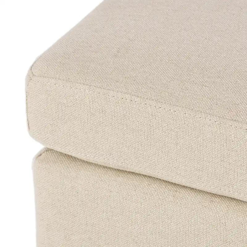 Pouf en tissu avec pieds en bouleau — Repose-pieds ou siège d'appoint