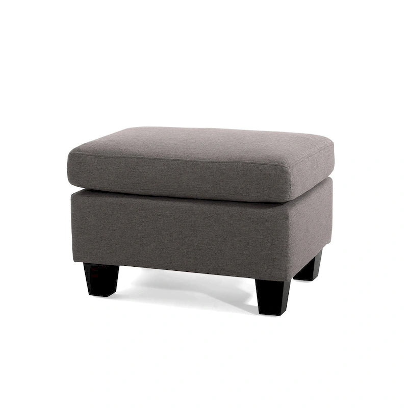 Pouf en tissu avec pieds en bouleau — Repose-pieds ou siège d'appoint