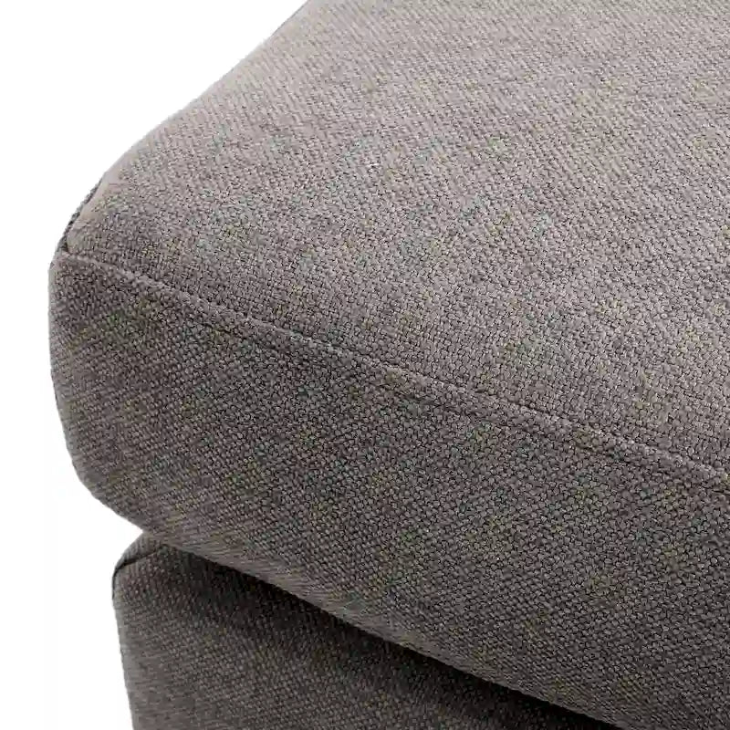 Pouf en tissu avec pieds en bouleau — Repose-pieds ou siège d'appoint