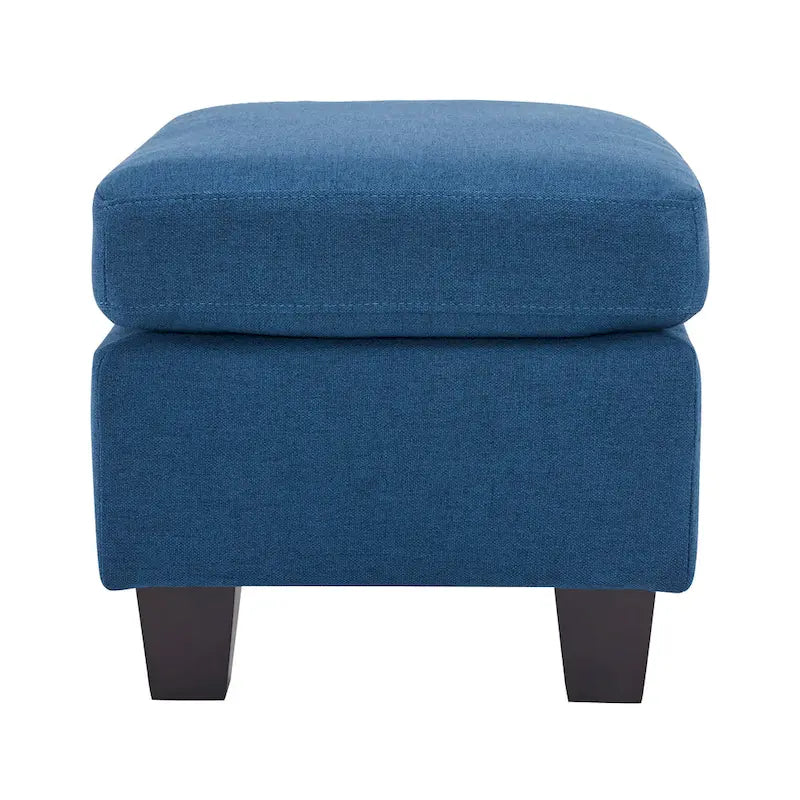 Pouf en tissu avec pieds en bouleau — Repose-pieds ou siège d'appoint
