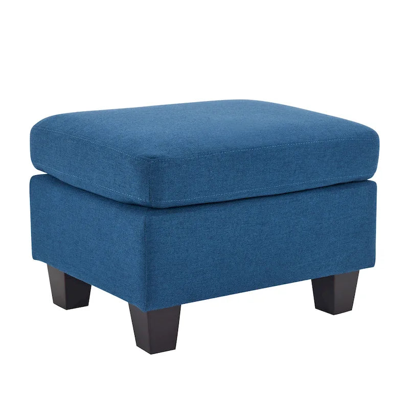Pouf en tissu avec pieds en bouleau — Repose-pieds ou siège d'appoint