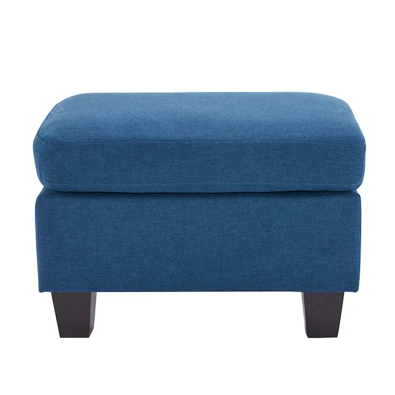 Pouf en tissu avec pieds en bouleau — Repose-pieds ou siège d'appoint