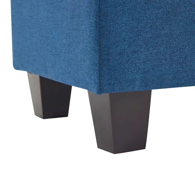 Pouf en tissu avec pieds en bouleau — Repose-pieds ou siège d'appoint