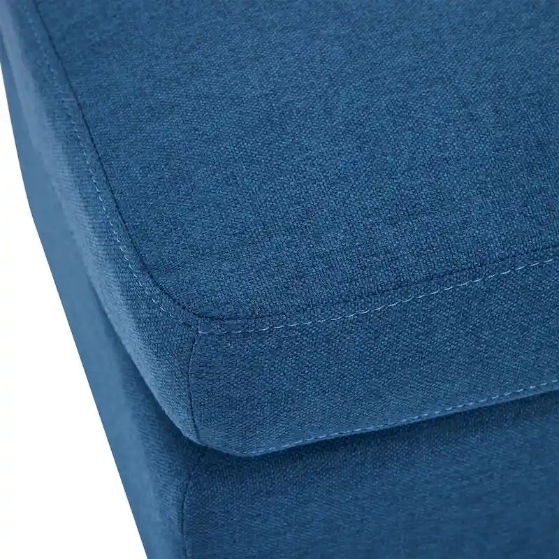 Pouf en tissu avec pieds en bouleau — Repose-pieds ou siège d'appoint