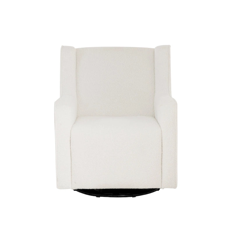 Fauteuil pivotant à 360° avec dossier haut et accoudoirs — Sherpa blanc