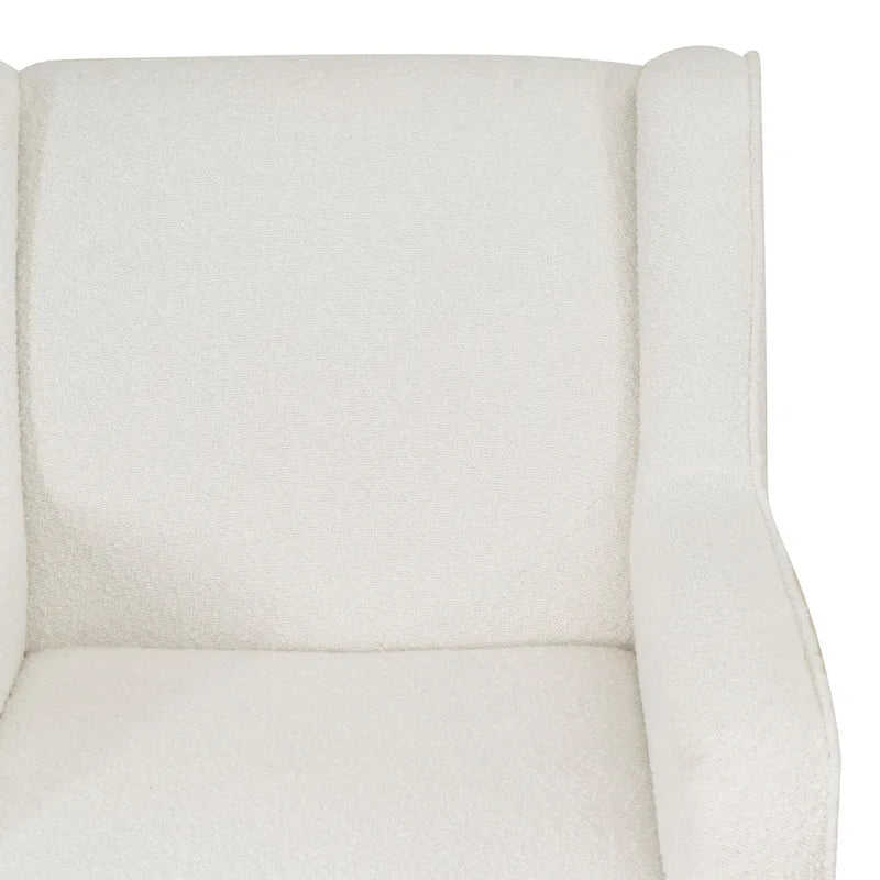 Fauteuil pivotant à 360° avec dossier haut et accoudoirs — Sherpa blanc