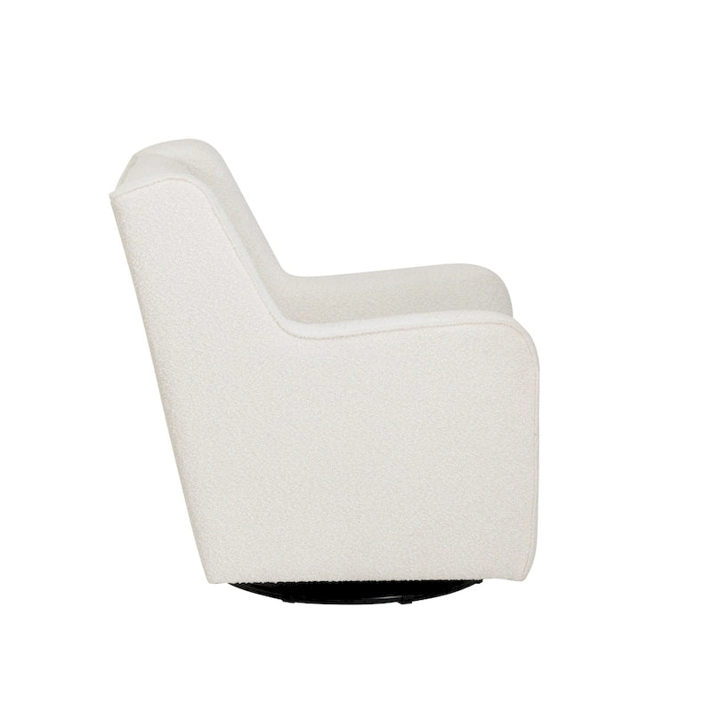 Fauteuil pivotant à 360° avec dossier haut et accoudoirs — Sherpa blanc