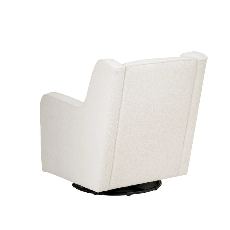 Fauteuil pivotant à 360° avec dossier haut et accoudoirs — Sherpa blanc