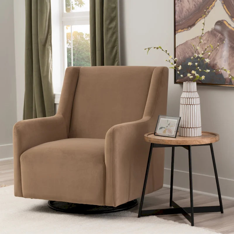 Fauteuil pivotant à 360° avec dossier haut et accoudoirs — Sherpa blanc