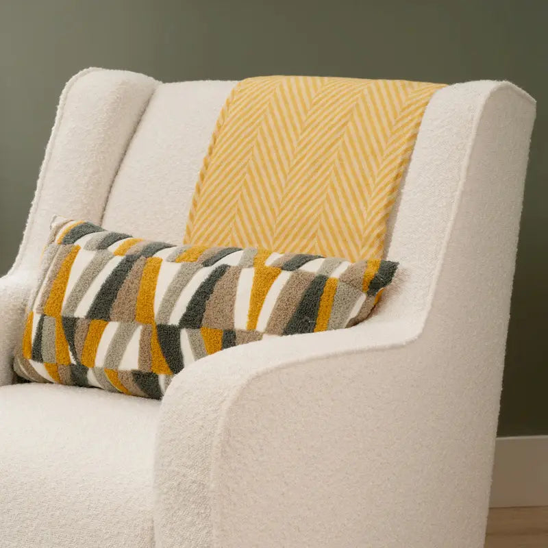 Fauteuil pivotant à 360° avec dossier haut et accoudoirs — Sherpa blanc